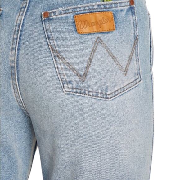 Women's Blue Patchwork Jeans - Picture 6 of 13
